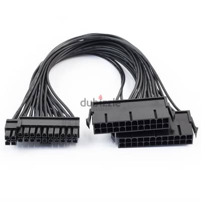 Dual PSU Power Supply 24 Pin Extension Cable for ATX Motherboard