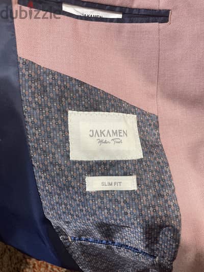 JAKAMEN Slim Fit Pink Suite