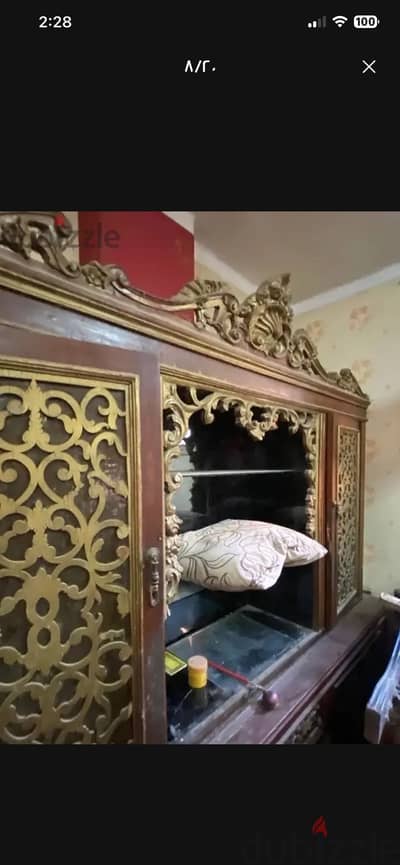نيش عموله خشب زان احمر تقيل جدا شغل أويمه يدوي