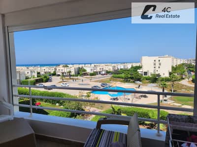 لسرعه البيع شاليه ريسيل AMWAJ الساحل الشمالي مفروش بالكامل و الاجهزه open view landscapeجاهز للمعاينه و الاستلام