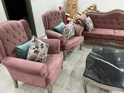 صالون نيو كلاسيك عمولة دمياط بحالة ممتازة - خشب زان وإسفنج 38