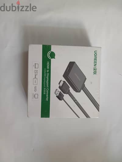 محول UGREEN الأصلي HDMI إلى Displayport بدقة 4K - جديد بالكرتونة