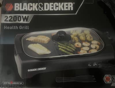 Black & Decker Health Grill 2200W شواية بلاك اند ديكر جديدة