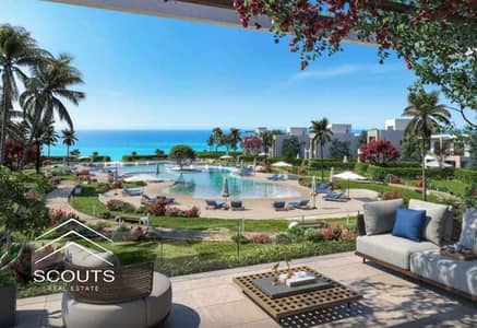 شاليه غرفتين فوري بالتشطيب للبيع فى راس الحكمة بجوار سوديك و مدن الاماراتية - Sea view قرية بحري الطريق ras elhekma north coast