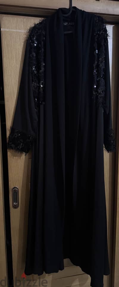 MLameh brand Open abaya black