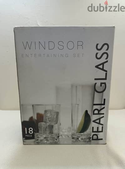 طقم اكواب 18 قطعه وندسور pearl glass