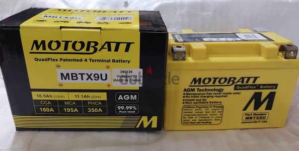 بطاريه 12 فولت 10,5 امبير motobatt