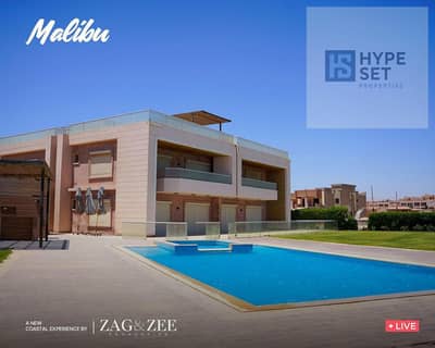 chalet 3 bedrooms ready to move fully finished for sale   in malibu  directly in Zaafarana Road with 20% down payment and installments up to 7 years