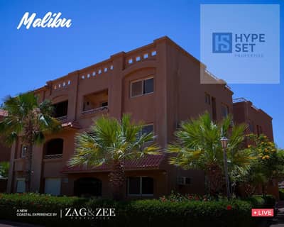 fully finished chalet ready to move   for sale   in malibu  directly in Zaafarana Road with 20% down payment and installments up to 7 years