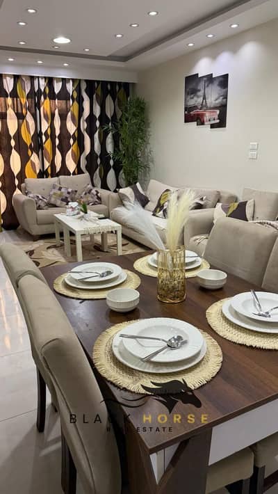 Furnished apartment for rent in Al madanti, modern furniture, brand new, first occupancy, high-end finishes, contemporary furnishings - Al Rehab,