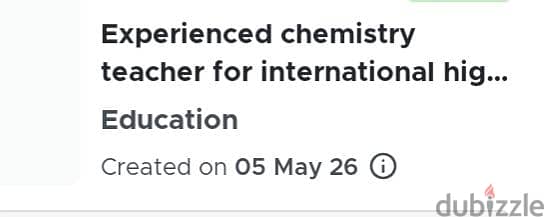Head of chemistry for high schools an international