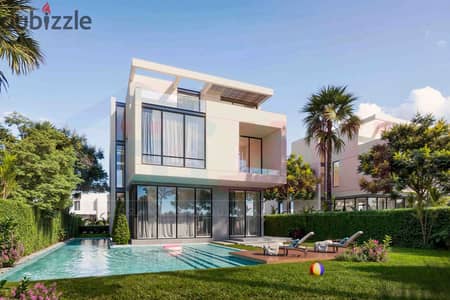فيلا Twin House للبيع (مباني 402 م + الجاردن 159م) برج العرب - كومباوند Malaaz