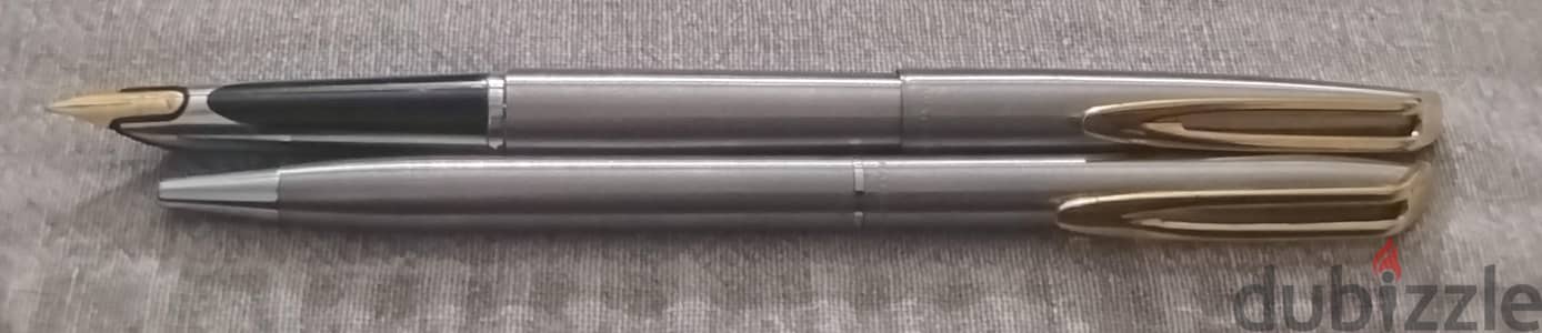 Waterman stainless steel pens made in France طقم أقلام ووتر مان أصلي