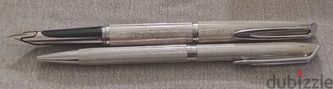 Waterman silver plated pens made in France قلمين ووترمان أصلي