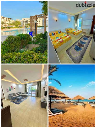 Chalet 3 Rooms 3 Bathrooms Ground Floor with Private Garden in Palmira Village, Ain Sokhna (Sandy Beach)