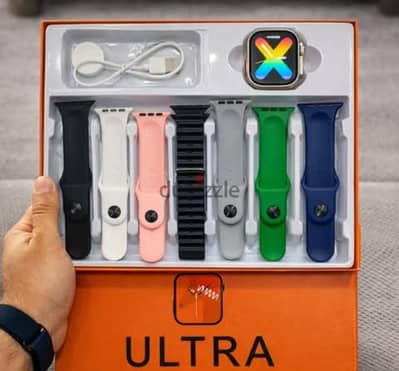 ساعه سمارت ultra 3 معاها ٧ استرابات