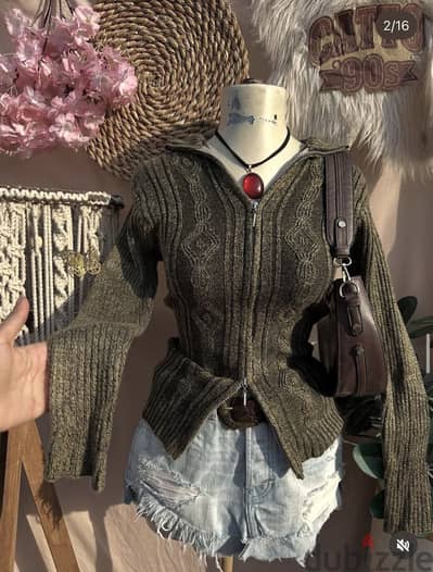 Zipper jackets olive green