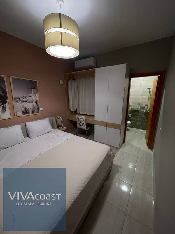 Ready Chalet for Immediate Delivery in Ain Sokhna – 115 SQM – Prime First Row with Full Sea View – Fully Finished – VIVA Coast, El Galala