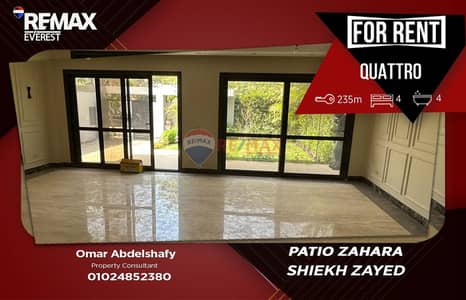Semi-furnished Quattro in Patio El-Zahraa