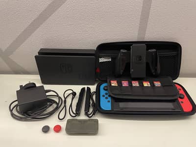 Nintendo Switch V1 + 5 games EXCELLENT CONDITION