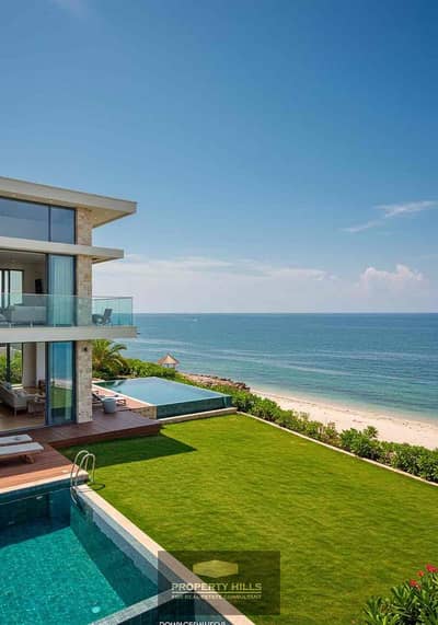Villa for sale in Ras Al-Hikmah with a panoramic view of the lagoon in front of Al-Rajhi next to Waterway