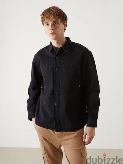 Black shirt jeans قميص جينز اسود