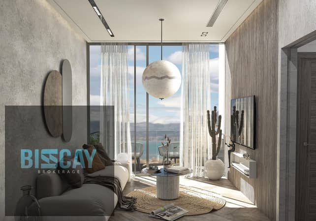 63 sqm Chalet for sale with direct sea view third floor ready to move with 20% down payment prime vacation and investment opportunity