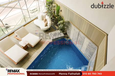 Private swimming pool open views villa for sale in Skyline Smouha