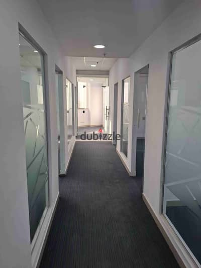 Office for rent fully finished and air-conditioned area of 220 meters in the Fifth Settlement