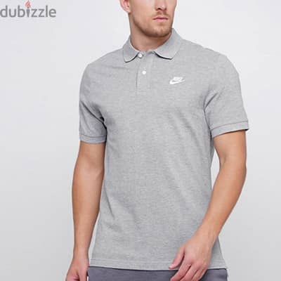 NIKE Sleeve Polo Shirt, Grey orginal زيرووو