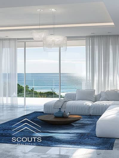 Immediate delivery of a 214 sqm beachfront apartment for sale, fully finished with air conditioning, in El Alamein Towers, North Coast, next to Rixos