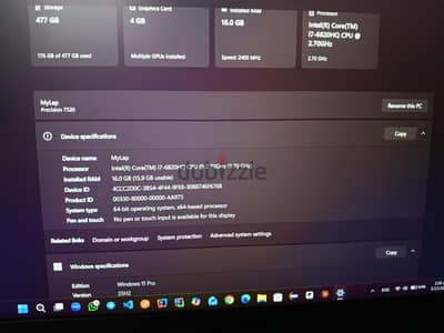 laptop dell precision 7520 للبيع استخدام خفيف