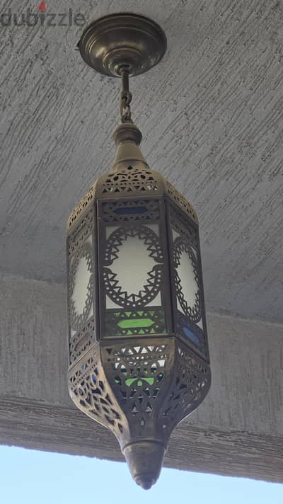 نجفة / فانوس نحاس وزجاج