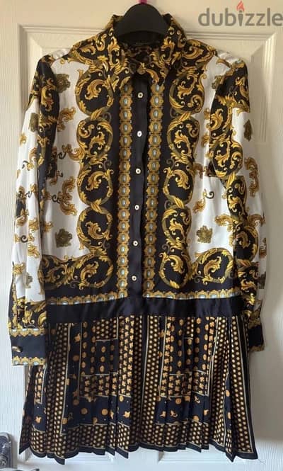 zara satin shirt dress
