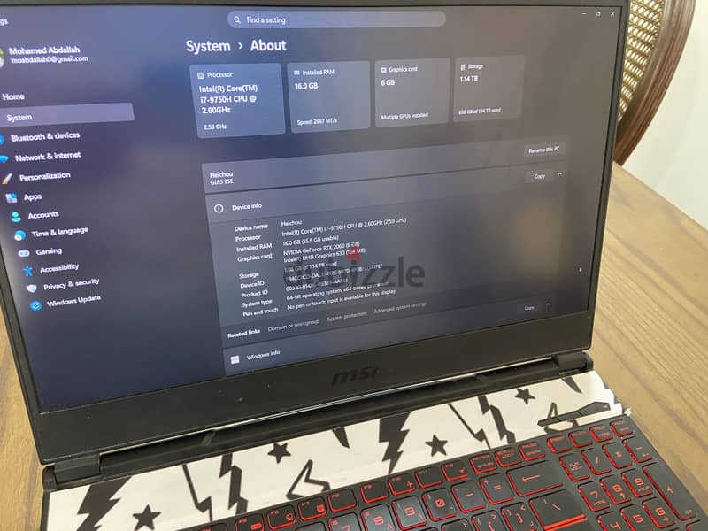 MSI gl65-9se 4