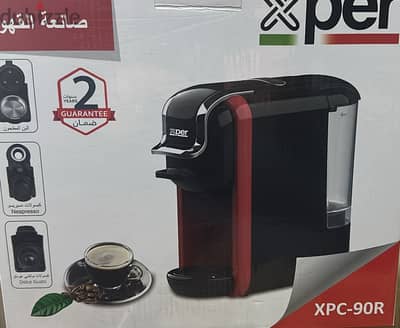 ماكينة قهوة اسبريسو جديدة متبرشمة لم تستخدم بالضمان