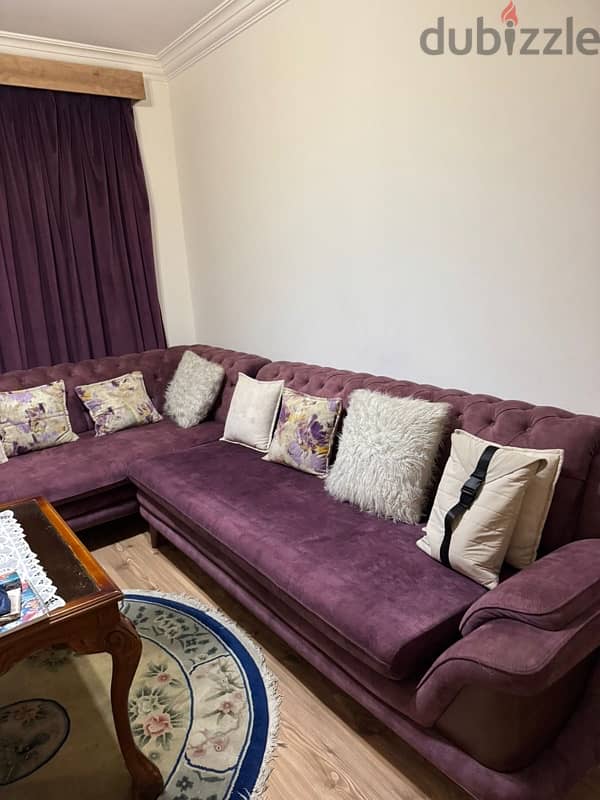 L shape couch with table living room 2