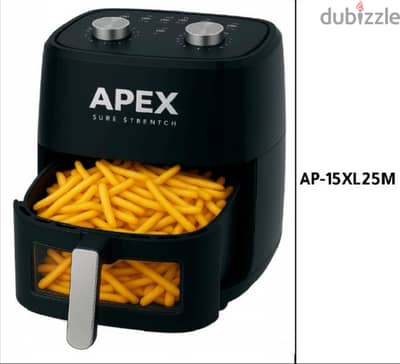 القلاية الهوائية كومباكت من  APEX حجم XL حساس امان  للحلة، لون أسود