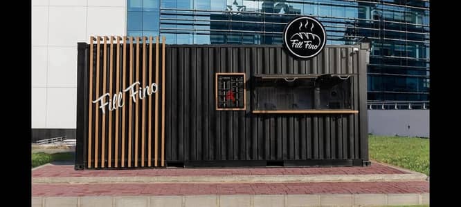 كونتانر - food truck - مطعم بدون معدات بالهود فقط