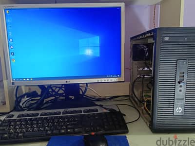 كمبيوتر HP EliteDesk 705 G1 MT + شاشة LG 22 بوصة + SSD 128 + RAM 8GB