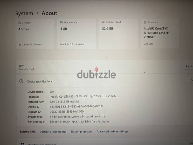 Dell Precision 3551 i7 5
