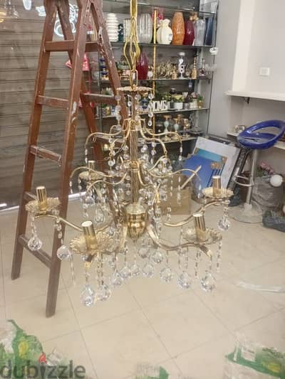 عدد إثنين نجفه قنديل جديده بالضمان سته دراع كريستال عصفور مختوم