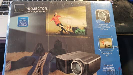 Mini LED LCD Projector 12V HDMI USB AV Portable UNSEALED