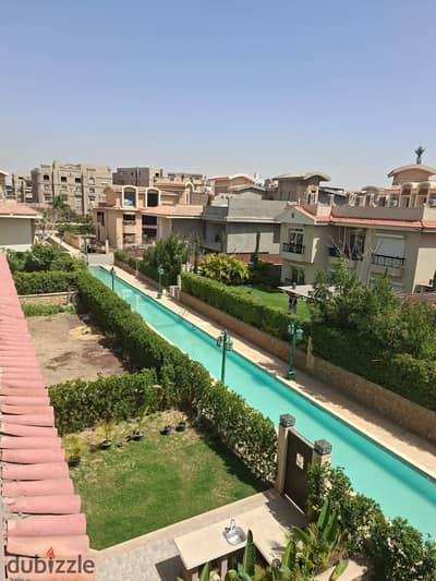 Ultra super lux finishing twin house for rent in river walk compound 1st settlement at New Cairo with kitchen and ACs
