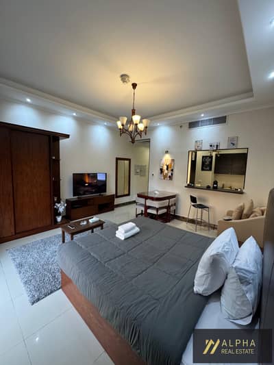Fully furnished ground floor studio for rent in Porto New Cairo featuring an elegant ultra-modern design and a comfortable layout