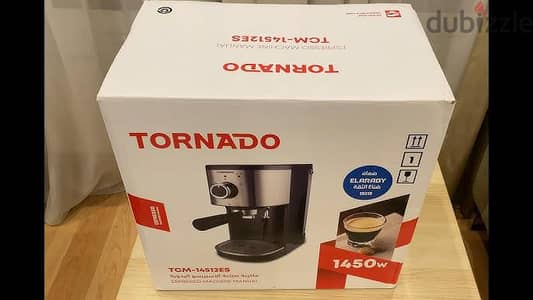 TORNADO Manual Espresso Coffee Machine 15bar 1.25L Black TCM-11415-B