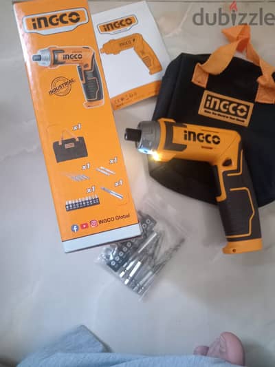 INGCO Drill With LED 8V Rechargeable Type C باقل من تمنه جديد