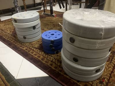(!!!!أدوات جيم (طارات - بنش - دمبلز) ( الاوزان 100 كيلو