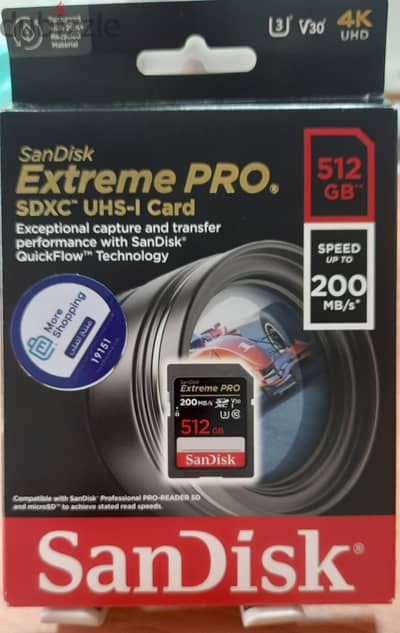 512GB SanDisk Extreme PRO microSD 200MB/s –4K UHD– Original