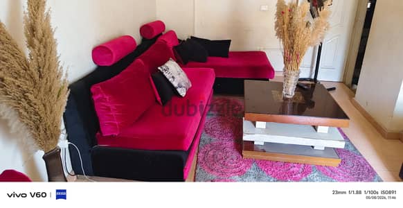 ركنه موديرن خشب زان احمر بالترابيزه